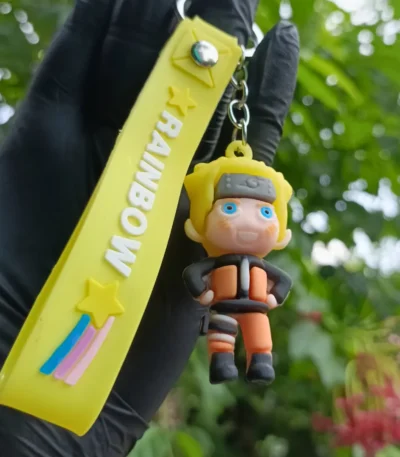 Naruto 3D Rubber Keychain featuring a colorful design of the popular anime character