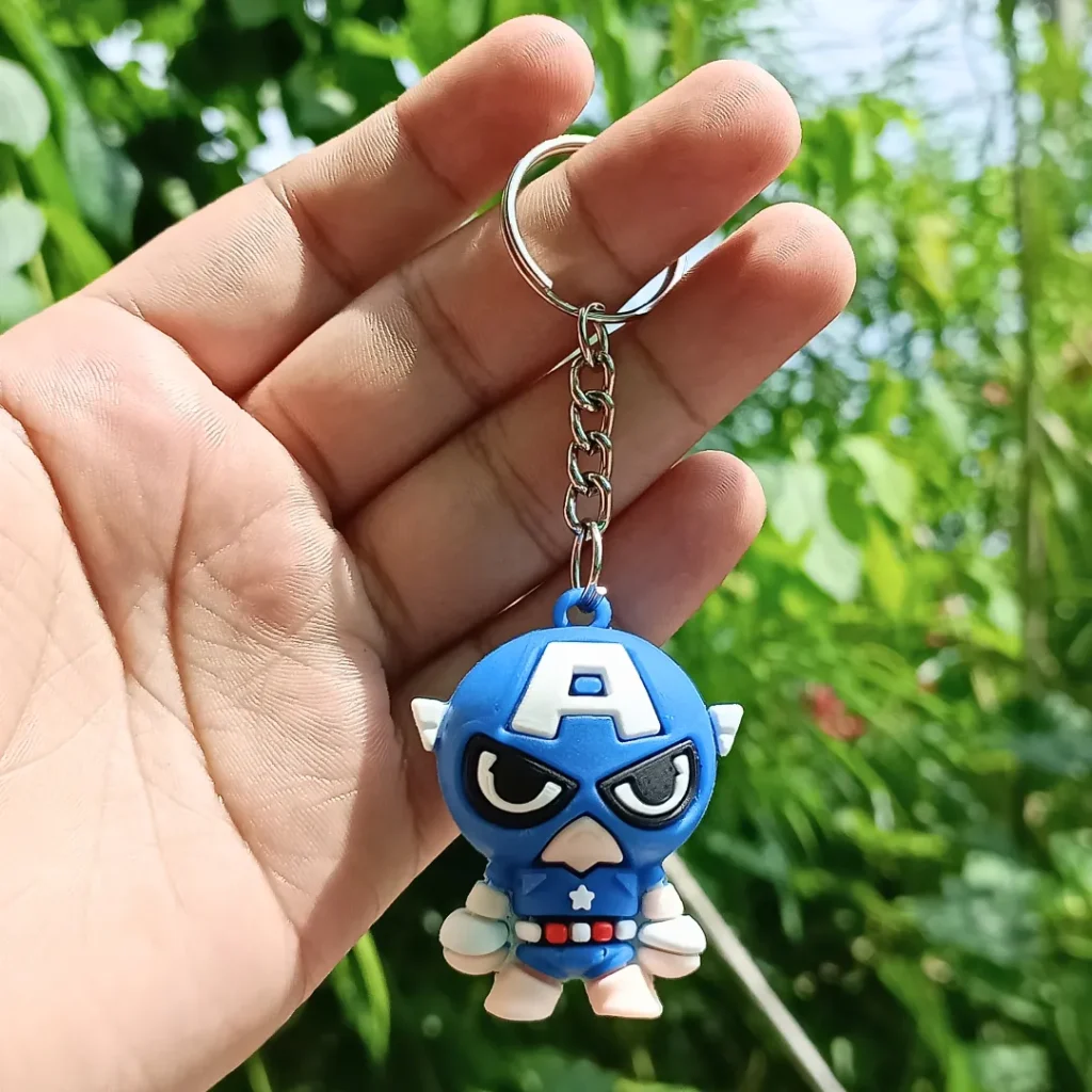 Captain America Small Keychain featuring a detailed design of the superhero's shield