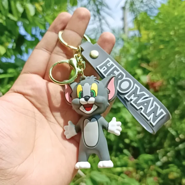 Tom 3D Silicone Keychain featuring a playful design of the classic character.