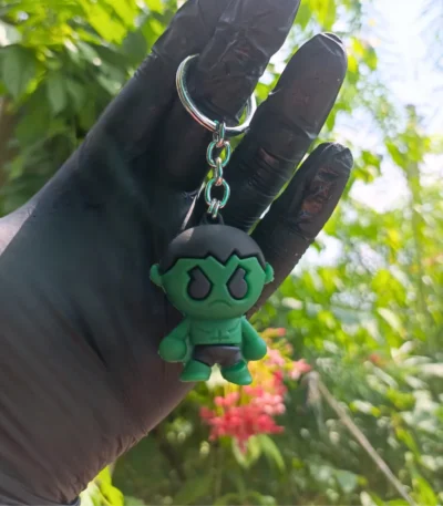 Hulk Rubber Keychain featuring a strong design of the iconic superhero.