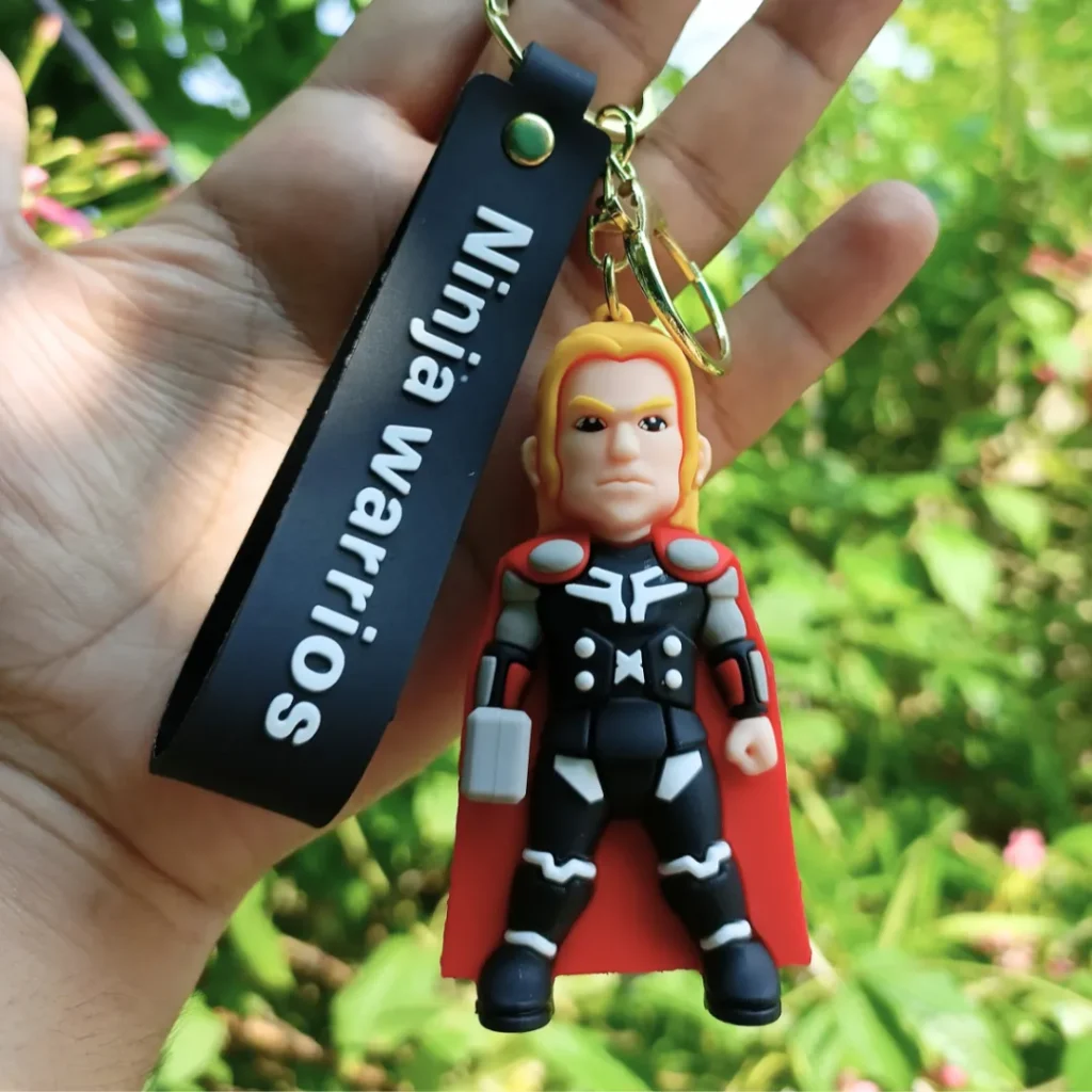 Marvel Superhero 3D Silicone Keychain featuring a detailed design