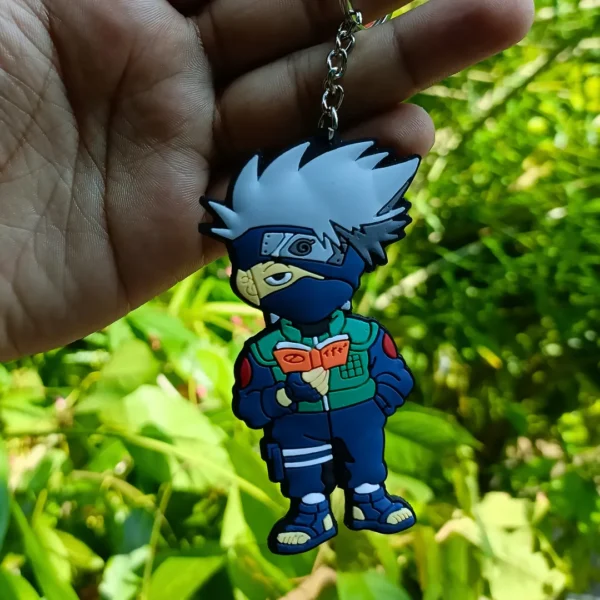 Naruto Anime Double-Sided Rubber Keychain featuring designs on both sides