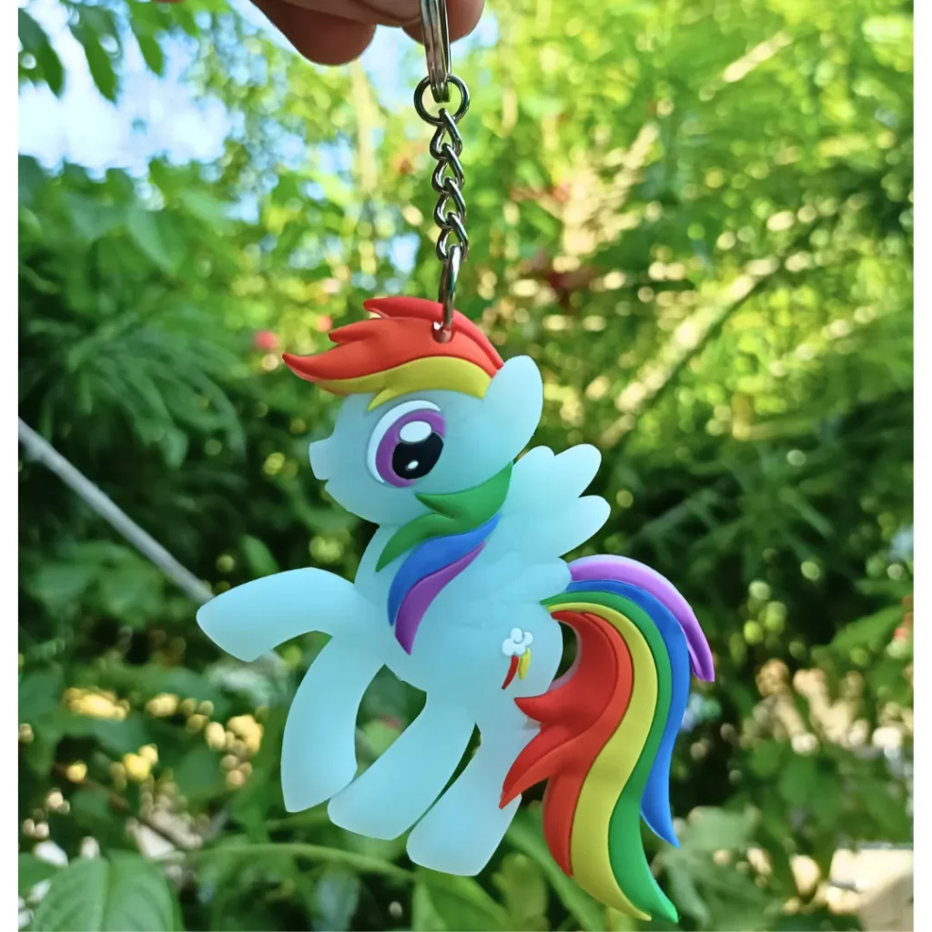 My Little Pony Double-Sided Keychain featuring colorful designs on both sides