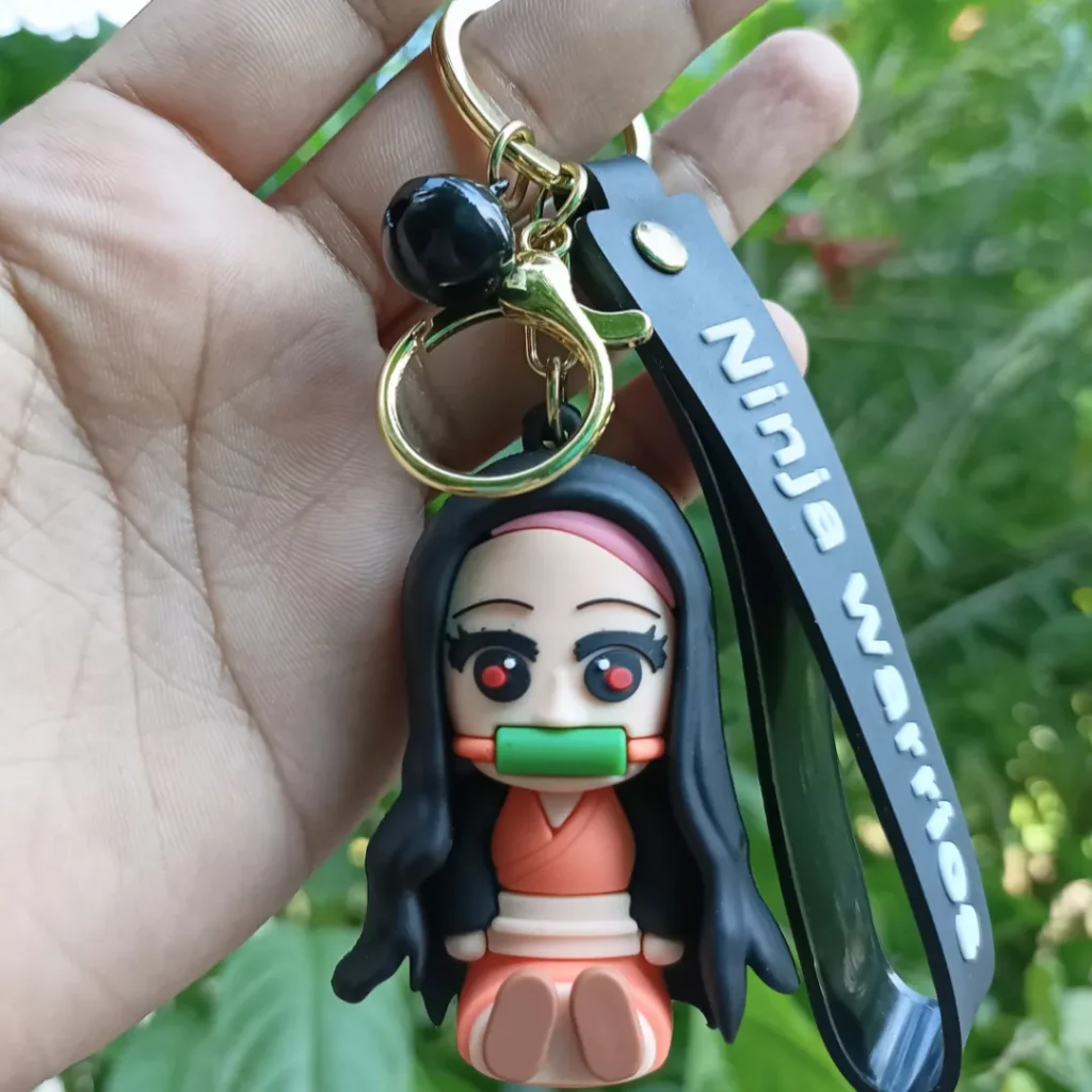 Nezuko 3D Keychain featuring a colorful design of the popular character