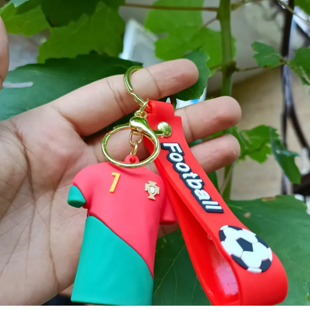 3D Football Jersey Keychain featuring a colorful design of a football jersey