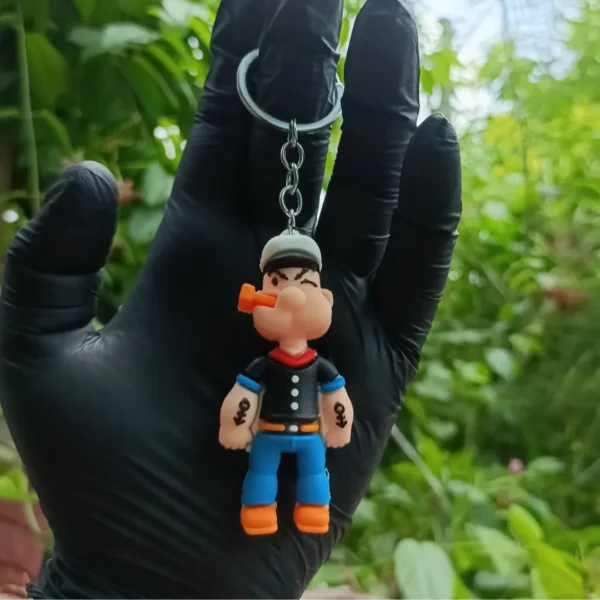 Popeye Silicone Keychain featuring a fun design of the classic cartoon character