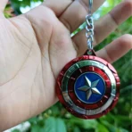 Captain America Spinner Shield Keychain with a rotating design