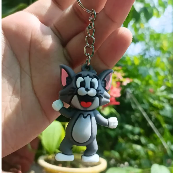 Tom Rubber 3D Keychain featuring a playful design of the classic cartoon character